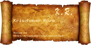 Kriszhaber Róza névjegykártya