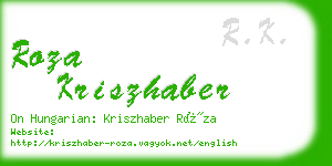 roza kriszhaber business card
